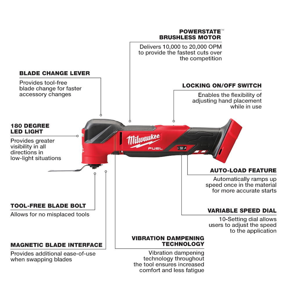 Milwaukee M18 FUEL Oscillating Multi-Tool (Tool Only) from Columbia Safety